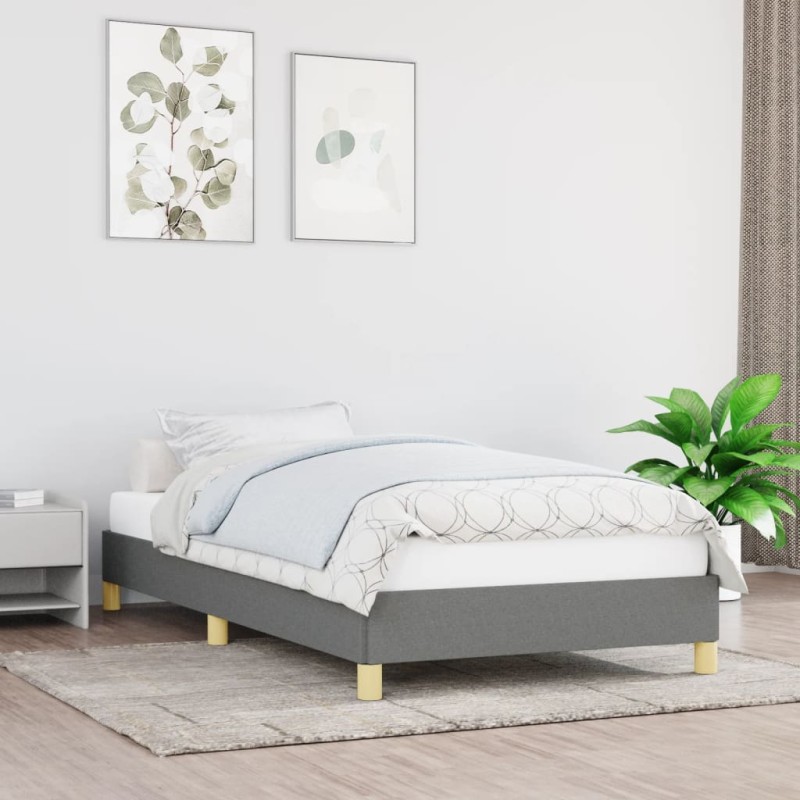 Estrutura de cama em tecido 80x200 cm cinzento-claro-Camas e estruturas de camas-Home Retail