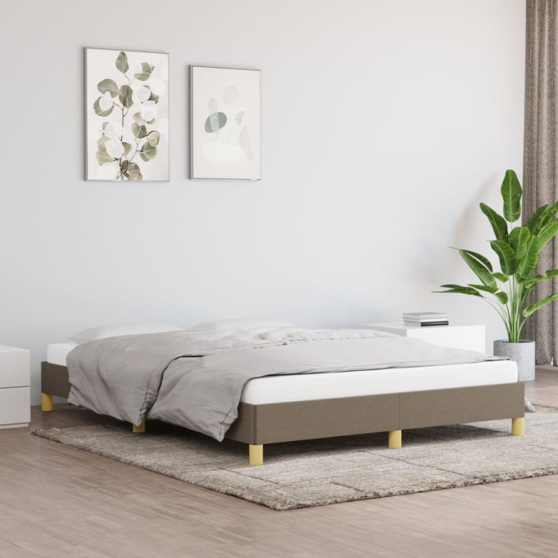 Estrutura de cama 140x190 cm tecido cinza-acastanhado-Camas e estruturas de camas-Home Retail