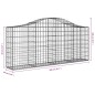 Cestos gabião arqueados 12pcs 200x30x80/100cm ferro galvanizado