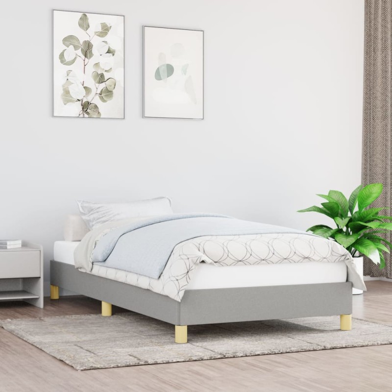 Estrutura de cama 90x200 cm tecido cinza-claro-Camas e estruturas de camas-Home Retail