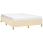 Estrutura de cama 140x190 cm tecido cor creme