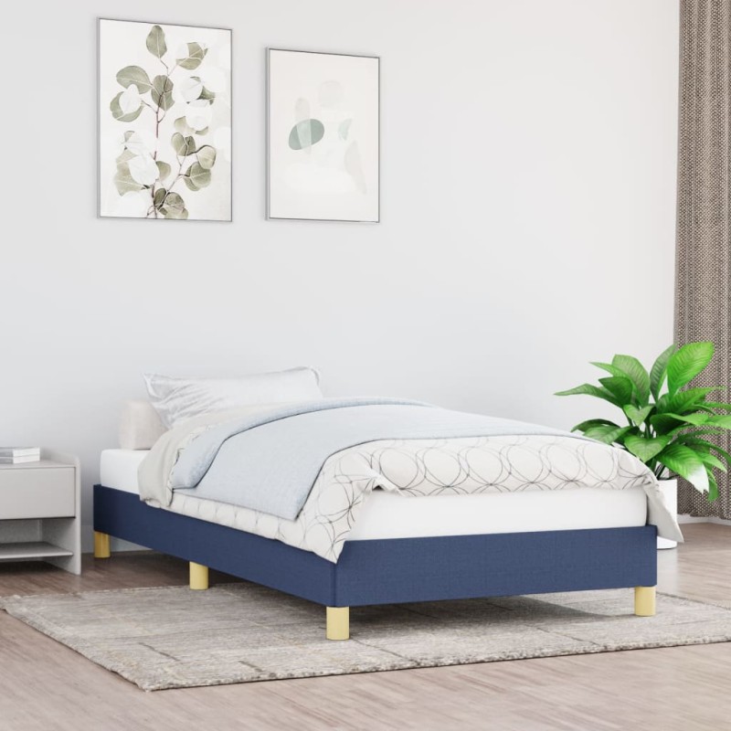 Estrutura de cama 100x200 cm tecido azul-Camas e estruturas de camas-Home Retail