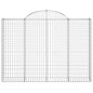 Cestos gabião arqueados 4pcs 200x30x140/160cm ferro galvanizado