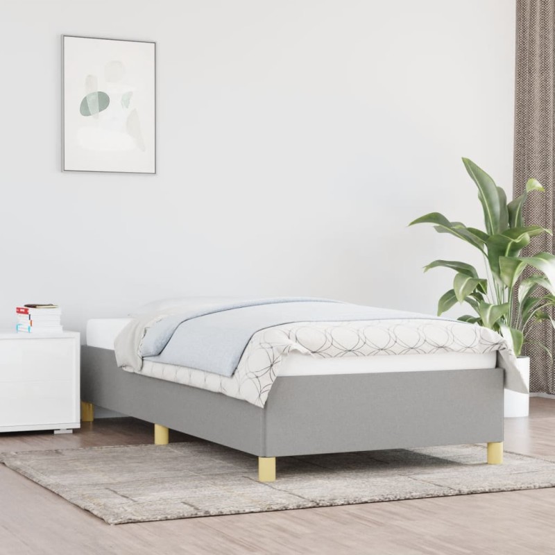 Estrutura de cama em tecido 80x200 cm cinzento-claro-Camas e estruturas de camas-Home Retail