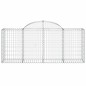 Cestos gabião arqueados 4 pcs 200x50x80/100cm ferro galvanizado