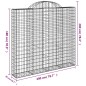 Cestos gabião arqueados 11 pcs 200x50x180/200 ferro galvanizado