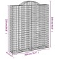 Cestos gabião arqueados 14 pcs 200x50x220/240 ferro galvanizado