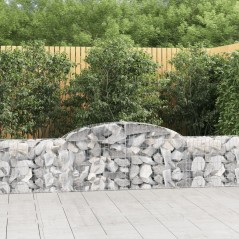 Cestos gabião arqueados 8 pcs 300x30x60/80 cm ferro galvanizado