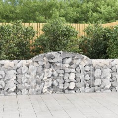 Cestos gabião arqueados 8 pcs 300x30x80/100cm ferro galvanizado