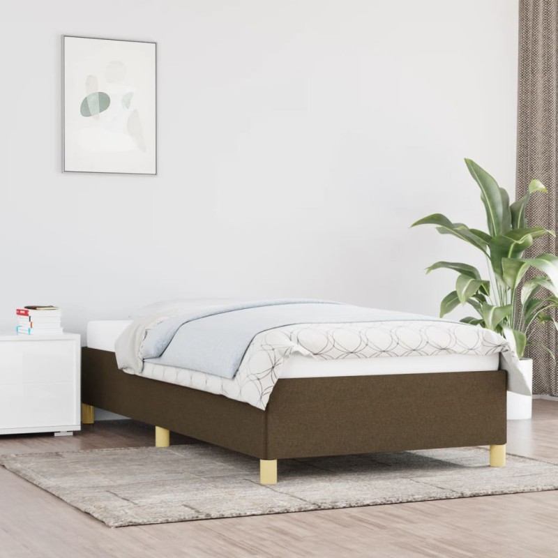 Estrutura de cama 90x200 cm tecido castanho-escuro-Camas e estruturas de camas-Home Retail