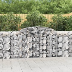 Cestos gabião arqueados 2pcs 300x50x100/120cm ferro galvanizado