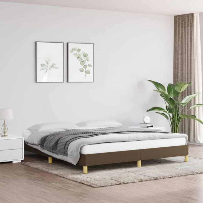 Estrutura de cama 180x200 cm tecido castanho-escuro-Camas e estruturas de camas-Home Retail