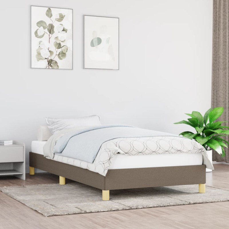 Estrutura de cama 90x200 cm tecido cinza-acastanhado-Camas e estruturas de camas-Home Retail