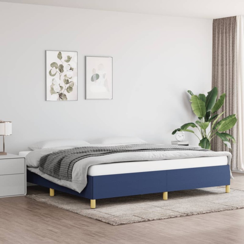 Estrutura de cama tecido azul 200x200 cm-Camas e estruturas de camas-Home Retail