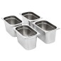 Recipientes gastronorm 4 pcs GN 1/4 150 mm aço inoxidável