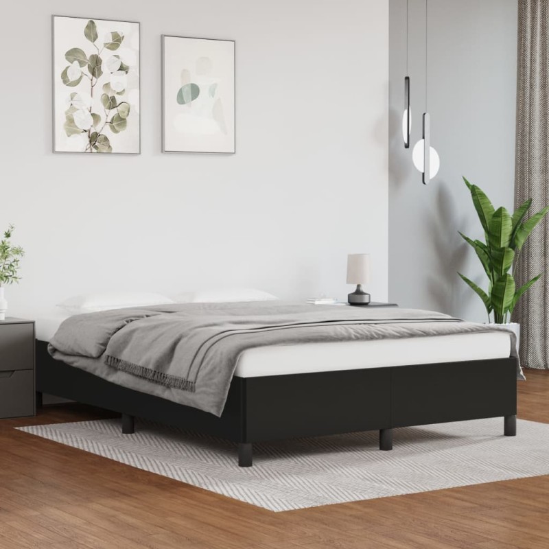 Estrutura de cama 140x200 cm couro artificial preto-Camas e estruturas de camas-Home Retail