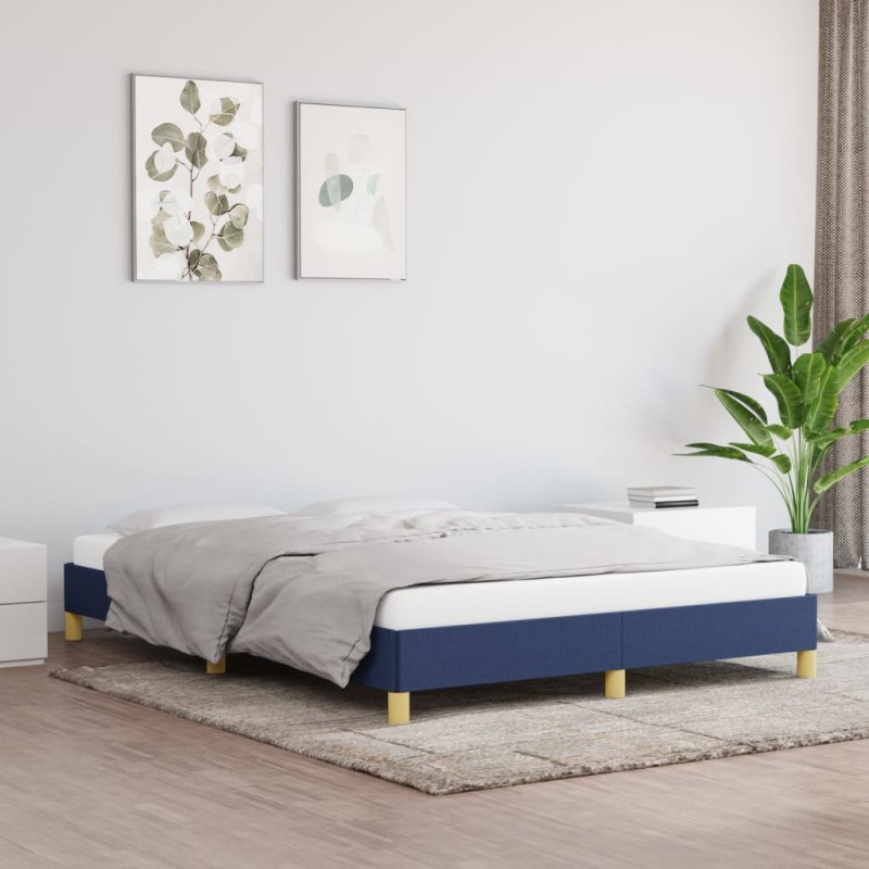 Estrutura de cama 140x190 cm tecido azul-Camas e estruturas de camas-Home Retail