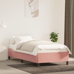 Estrutura de cama 80x200 cm veludo rosa