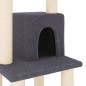 Árvore p/ gatos c/ postes arranhadores sisal 105cm cinza-escuro