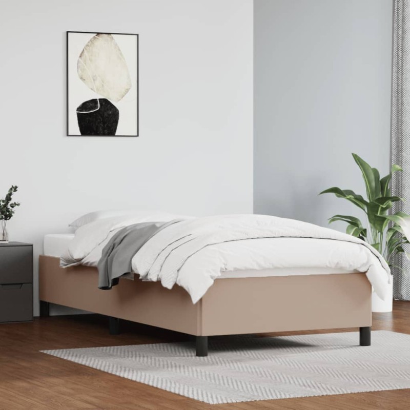 Estrutura de cama 90x190 cm couro artificial cappuccino-Camas e estruturas de camas-Home Retail