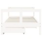 Estrutura cama infantil c/ gavetas 80x160cm pinho maciço branco