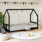 Estrutura de cama infantil 80x200 cm pinho maciço preto