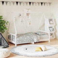 Estrutura de cama infantil 80x160 cm pinho maciço branco