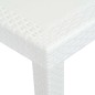 Mesa de jardim 150x90x72 cm plástico branco com aspeto de vime