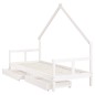 Estrutura cama infantil c/ gavetas 80x200cm pinho maciço branco