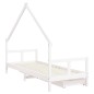 Estrutura cama infantil c/ gavetas 80x200cm pinho maciço branco