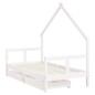 Estrutura cama infantil c/ gavetas 80x160cm pinho maciço branco