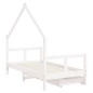 Estrutura cama infantil c/ gavetas 80x160cm pinho maciço branco