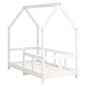 Estrutura de cama infantil 70x140 cm pinho maciço branco