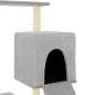 Árvore gatos c/ postes arranhadores sisal 130,5 cm cinza-claro