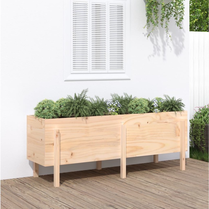 Canteiro elevado de jardim 160x50x57 cm pinho maciço-Vasos e floreiras-Home Retail