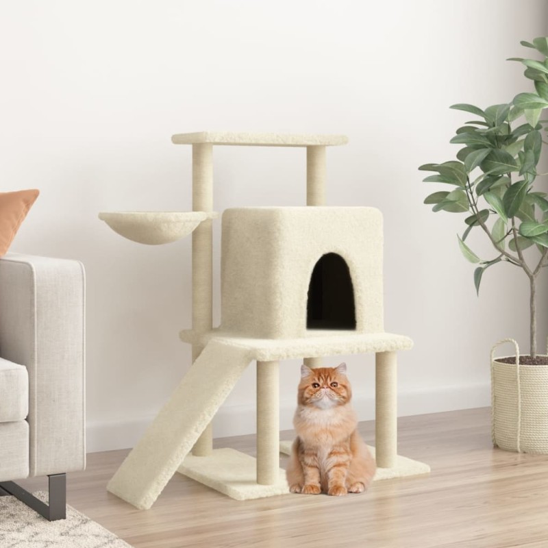 Árvore para gatos c/ postes arranhadores sisal 96,5 cm creme-Móveis para gatos-Home Retail