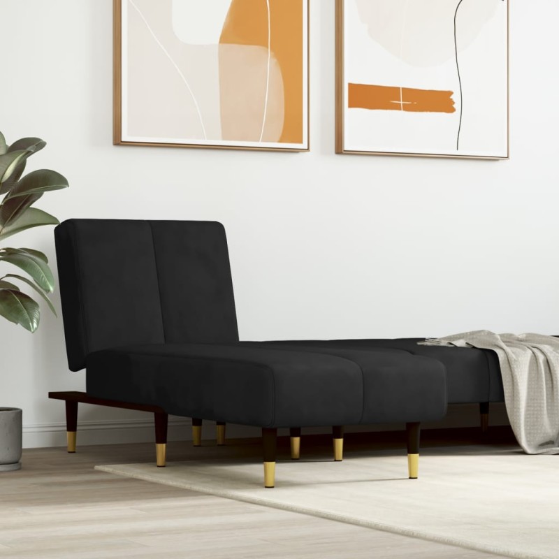 Chaise longue veludo preto-Cadeiras de descanso-Home Retail