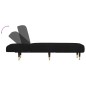 Chaise longue veludo preto