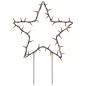 Decoração estrela de Natal c/ luz e estacas 3 pcs 50 LEDs 29 cm