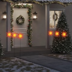 Luzes de Natal com espigões 3 pcs LED dobrável 35 cm vermelho