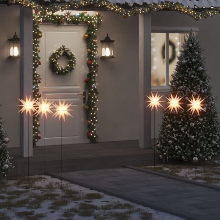 Luzes de Natal com espigões 3 pcs LED dobrável 35 cm branco