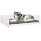 Cama para cães 105,5x75,5x28 cm madeira de pinho maciça branco