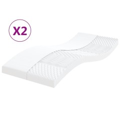 Colchões de espuma 2 pcs 100x200cm 7 zonas dureza 20 ILD branco