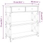 Mesa consola 75x28x75 cm derivados madeira carvalho castanho