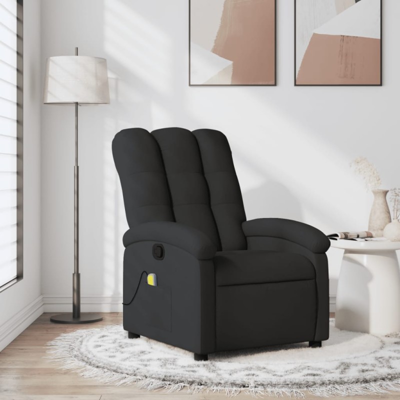 Poltrona de massagens reclinável tecido preto-Poltronas-Home Retail