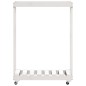 Suporte de lenha c/ rodas 76,5x40x108 cm pinho maciço branco