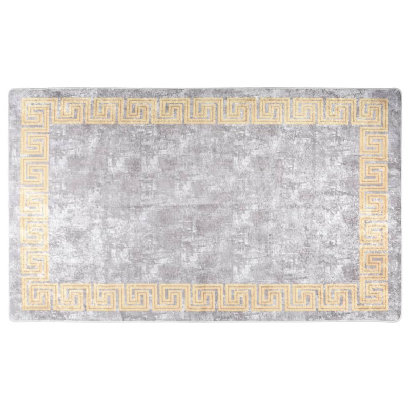 Tapete lavável antiderrapante 150x230 cm cinzento e dourado-Tapetes-Home Retail