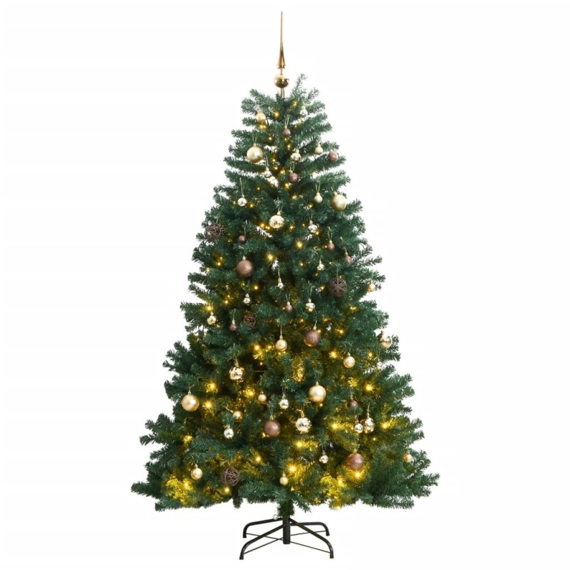 Árvore Natal artificial articulada c/ 300 luzes LED+bolas 210cm-Árvores de Natal-Home Retail