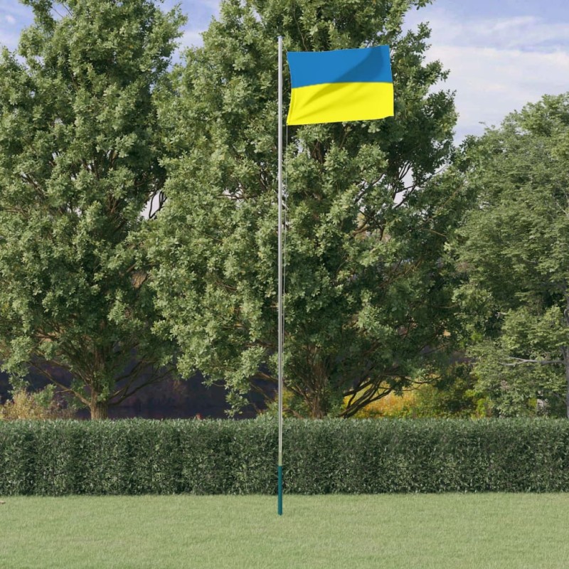 Bandeira da Ucrânia e mastro 6,23 m alumínio-Bandeiras e birutas-Home Retail