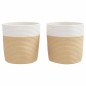 Cestos de arrumação 2 pcs Ø28x28 cm algodão bege e branco